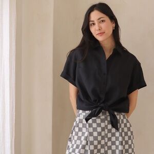 Power of my People black Wayward Fit Ss button up shirt, size xxs